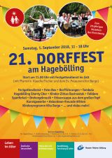 21. Dorffest am Hagebölling - Zum 20-jährigen Bestehen der Einrichtung